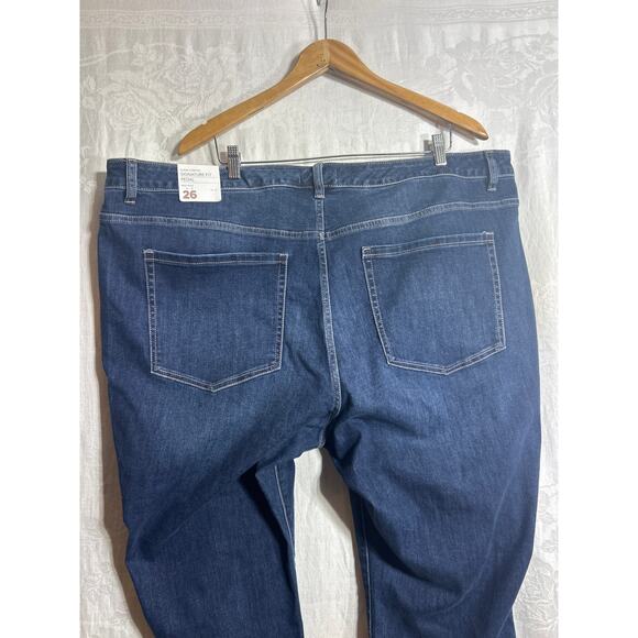 Lane Bryant Jeans 26 Capri Mid Rise Pedal NEW Signature Magic Waist Rhinestone - Picture 12 of 15